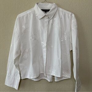 White Sequin Blouse